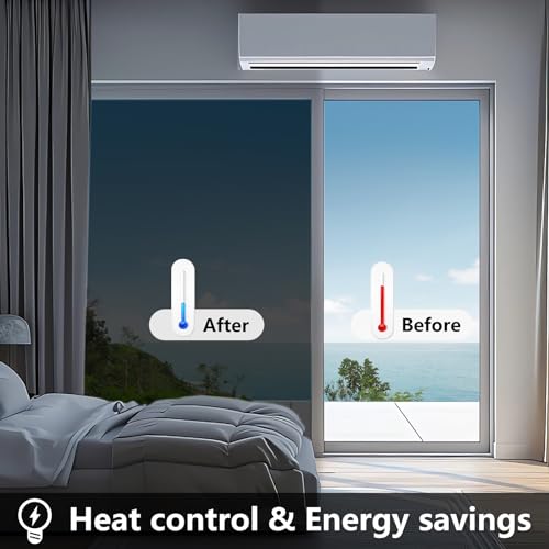 Black One-Way Home Privacy Film - UV Blocking, Heat Insulation, 15.75x9.84ft
