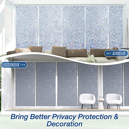 Dowell Daytime Privacy Film - Grayish Silver, 17.5x78.7 Inches