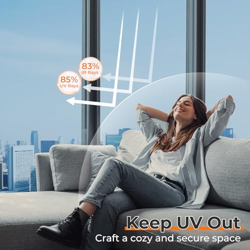 One Way Privacy Film for Home, Heat Control Silver Tint - 17.5 x 78.7