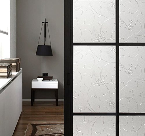 Niviy Frosted Static Cling Window Film for Bathroom Privacy